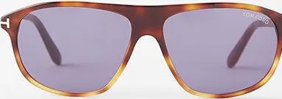 Uomini Occhiali Tom Ford Occhiali Da Sole | Occhiali Da Sole Prescott D-Frame In Acetato - Uomo - Marrone Blu