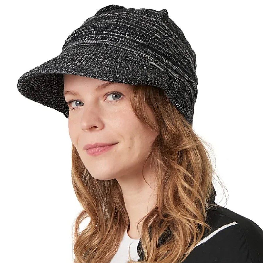 Donne Tutti i santi Cappelli Invernali | Berretto Con Visiera Slouchy In Cotone Organico - Cappello Floscio Da Donna Cappello Chemio Da Uomo In Maglia Larga Nero Misto