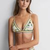 Donne Reiss Costumi Da Bagno | Faye - Top Bikini A Righe Con Stampa Floreale Faye Con Stampa Gialla, Us 10