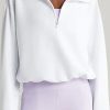 Donne Alo Yoga Maglioni | Pullover In Modal Con Mezza Zip In Bianco A Nordstrom, Taglia Xx-Large