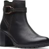 Donne Lusingato Stivaletti | Stivaletto Con Cinturino Clarks(R) Leda In Pelle Nera A Nordstrom, Taglia 10