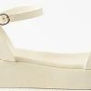 Donne Oca d'Oro Scarpe Estive | Sandali Flatform In Pelle Iris - Donna - Bianco Sporco