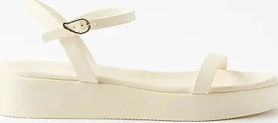 Donne Oca d'Oro Scarpe Estive | Sandali Flatform In Pelle Iris - Donna - Bianco Sporco