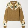 Donne Dunhill Maglioni | Maglione In Cotone Lavorato A Maglia Jacquard Henley - Giallo - X Small, Small, Medium, Large, X Large