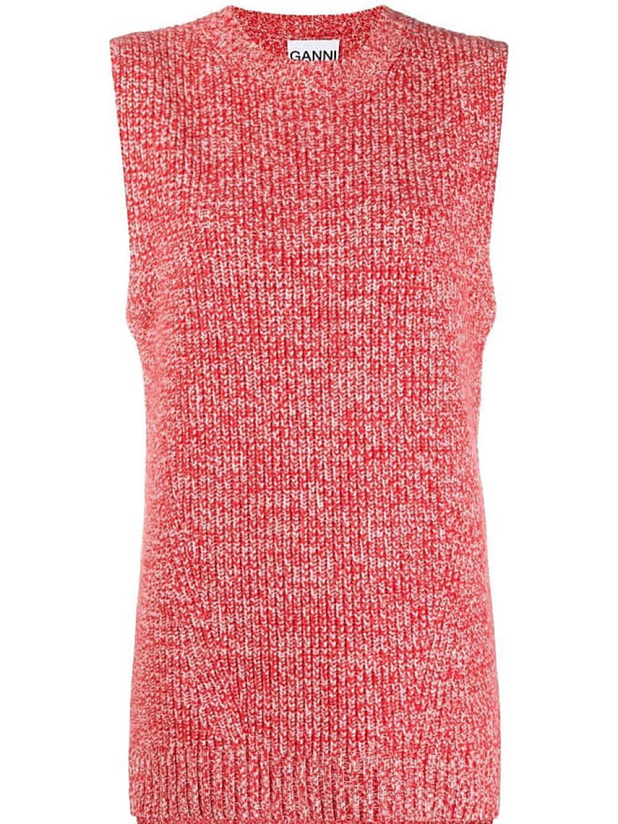 Donne Chinti e Parker Gilet | Canotta Lavorata A Maglia Marled - Donna - Merino/Cashmere - S - Rosa