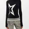 Donne Momento perfetto Maglioni | Maglione Bb A Collo Alto In Lana Merino - Donna - Nero Bianco