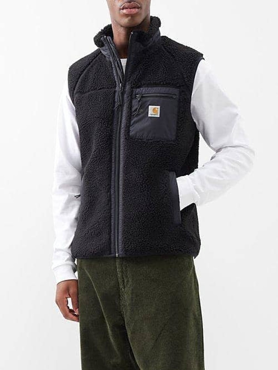 Uomini La parete nord Gilet | Carhartt Wip - Gilet In Pile Con Cerniera Prentis - Uomo - Nero