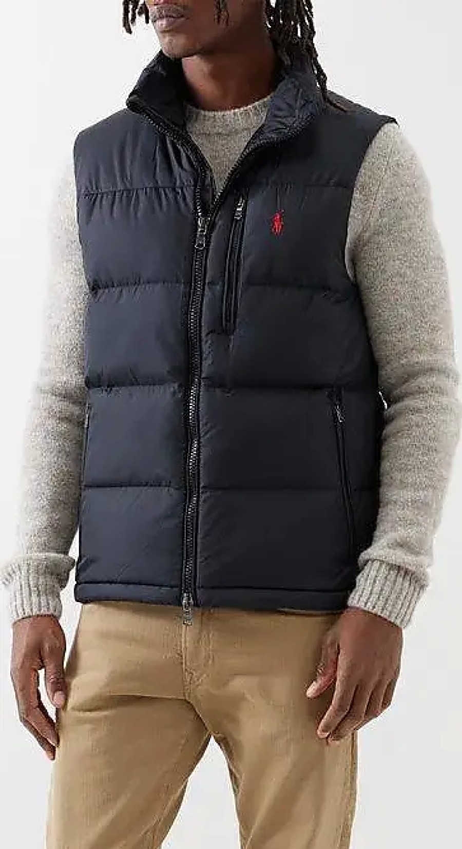 Uomini Moncler Gilet | Gilet Trapuntato In Fibra Riciclata Con Logo Ricamato - Uomo - Nero