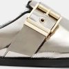 Donne Malone Souliers Muli | Sabot Slip-On Venus In Shearling Metallizzato