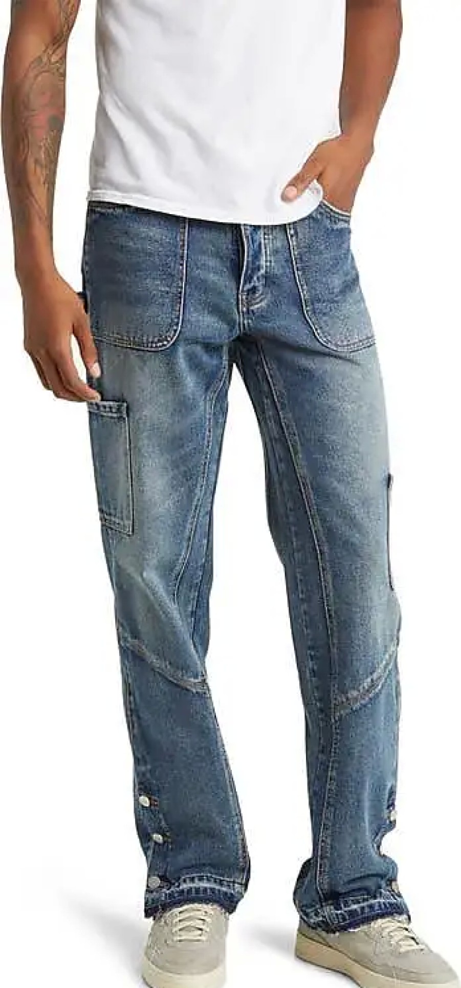 Uomini polo Ralph Lauren Jeans | Jeans Carpenter In Denim Di Cotone Non Elasticizzato Con Orlo Staccabile In Indaco Lavato A Nordstrom, Taglia 30