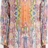 Uomini Etro Camicie | Camicia In Lino Con Stampa Paisley - Uomo - Arancione Multi