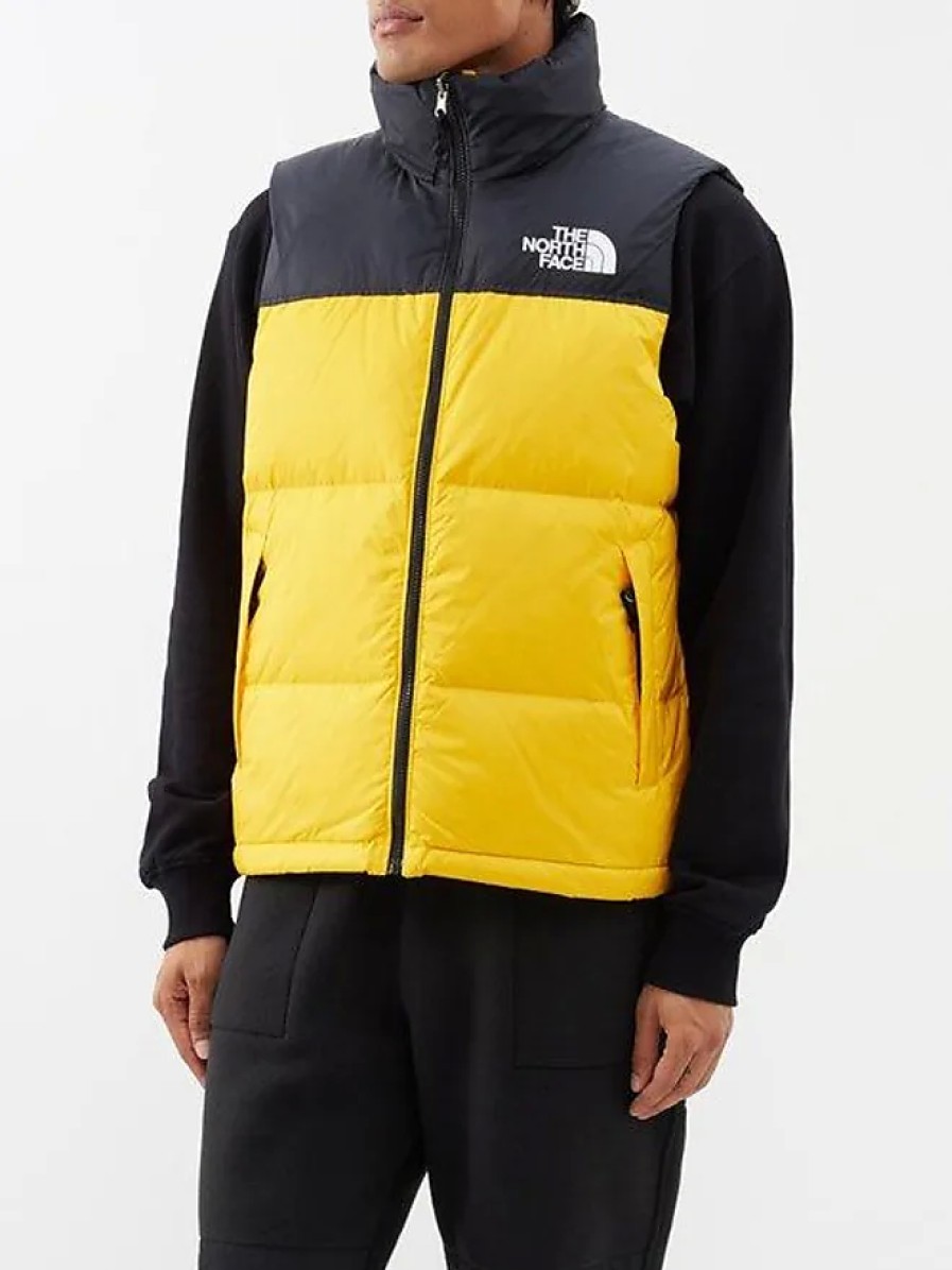 Uomini Moncler Gilet | Gilet In Piumino Retro Nuptse 1996 - Uomo - Giallo Nero