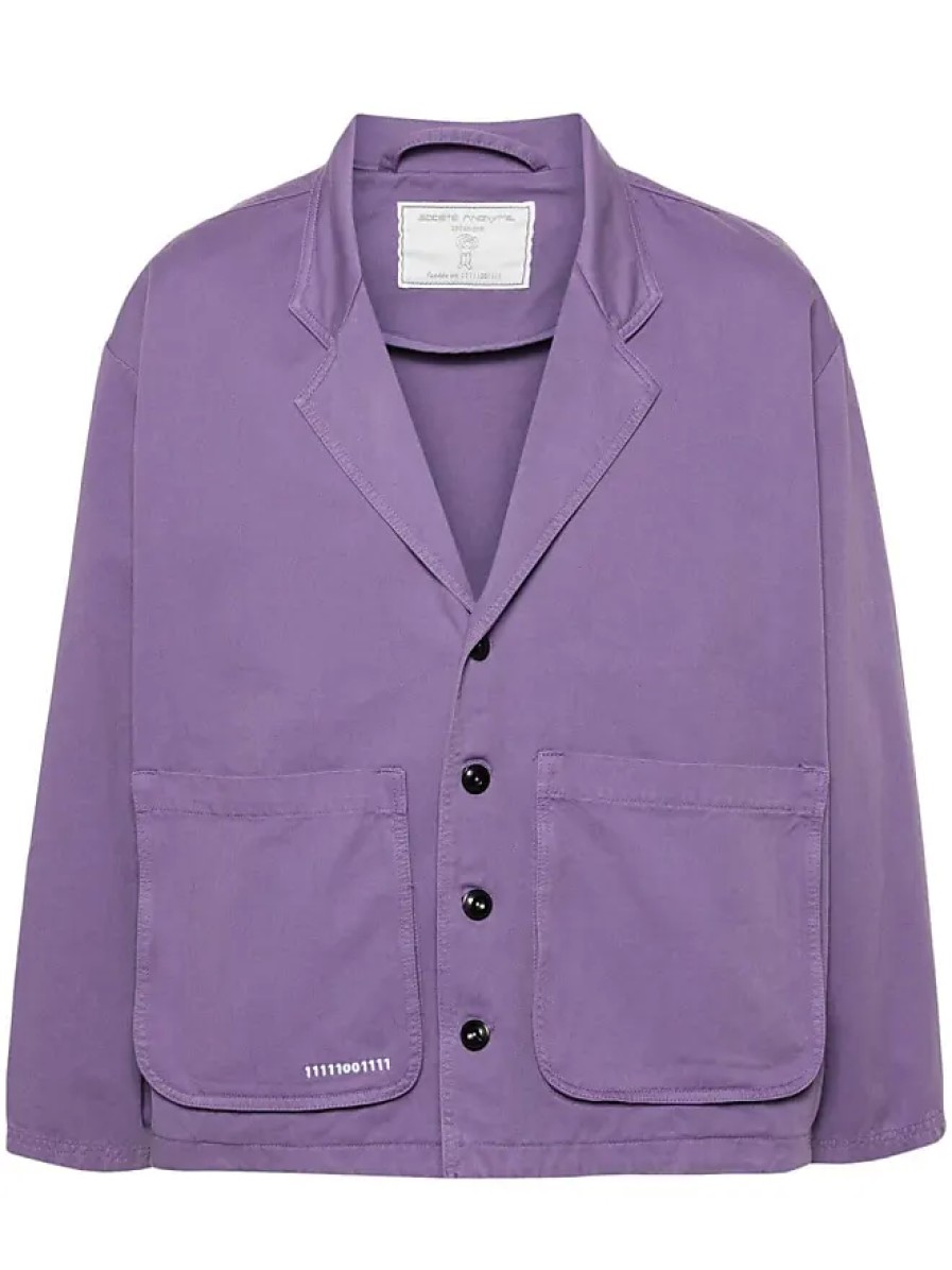 Donne Emporio Armani Abiti | Blazer Monopetto Kensington - Unisex - Cotone - S - Viola