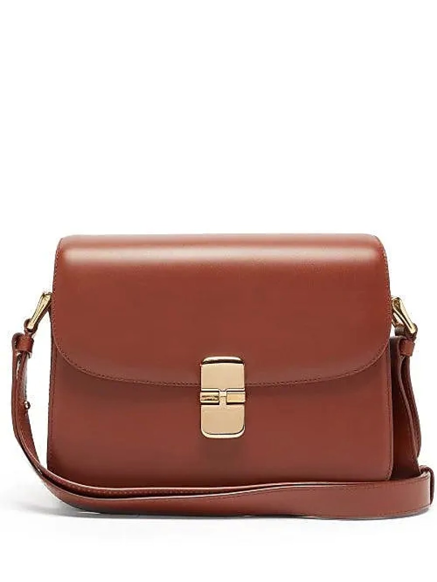 Donne Calvin Klein Borse | Borsa A Tracolla Grace Piccola In Pelle Liscia - Donna - Marrone Chiaro