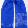 Donne Burberry Sciarpe | Sciarpa In Maglia Jacquard Con Frange - Blu - Taglia Unica