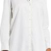 Donne Paul Smith Camicie | Camicia Abbottonata In Cotone Elasticizzato Con Finiture Picot Roundabout In Bianco Carta Su Nordstrom, Taglia Xx-Large