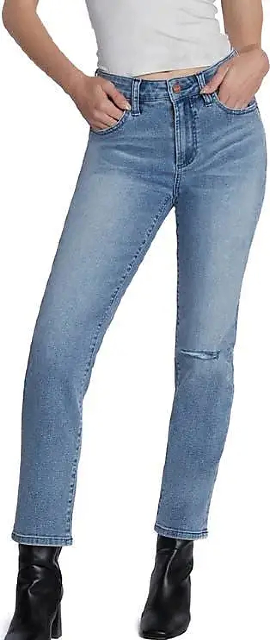 Donne Madre Jeans | Jeans A Gamba Dritta A Vita Media Serene In Blu Dolce A Nordstrom, Taglia 34