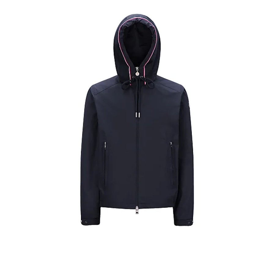 Uomini Moncler Giacche | Giacca Con Cappuccio Mira Blu Taglia 3