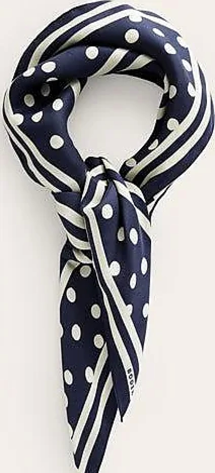 Donne Burberry Sciarpe | Sciarpa Quadrata In Seta Navy Spot Da Donna Boden