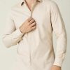 Uomini Burberry Camicie | Camicia In Cotone Spazzolato Sabbia