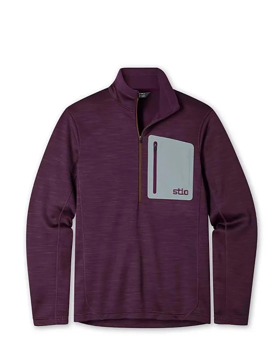 Uomini Robert Barakett Maglioni | Top Da Uomo Con Mezza Zip In Pile Gannett Peak, Taglia Extra Large, In Viola Intenso