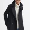 Donne Reiss Cappotti | Maisie - Cappotto Doppiopetto In Misto Lana Nera, Us 0