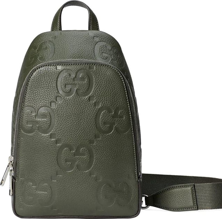 Uomini Bottega Veneta Borse | Borsa A Tracolla Jumbo Gg In Pelle - Uomo - Pelle - Taglia Unica - Verde