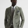 Uomini Paul Smith Abiti | Riva - Blazer Doppiopetto In Lana-Lino Slim Fit Color Salvia, 40