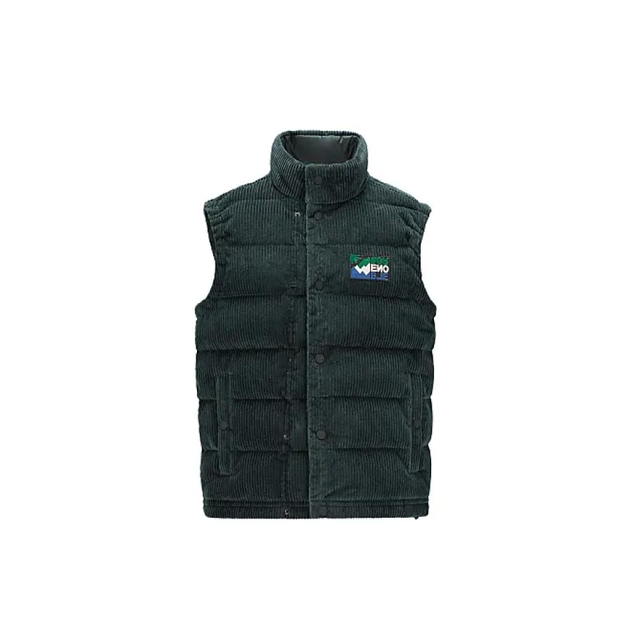 Uomini Moncler Gilet | Gilet In Piumino Jantzen In Velluto A Coste Verde Taglia 2