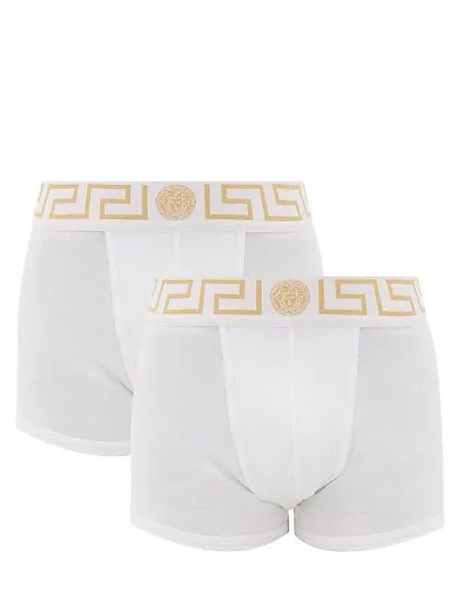 Uomini Intimo Calvin Klein Biancheria Intima | Confezione Da Due Boxer In Cotone Elasticizzato Con Logo - Uomo - Bianco