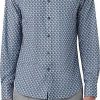 Uomini Luca Faloni Camicie | Camicia Abbottonata Elasticizzata Con Stampa Geometrica Axel In Blu Aria Su Nordstrom, Taglia Xxx-Large