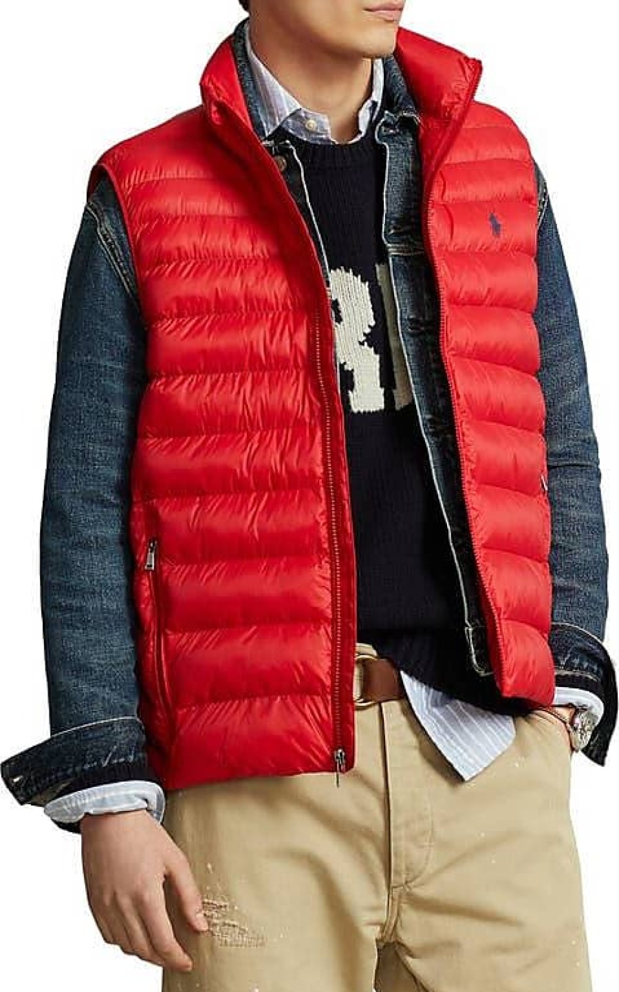 Uomini Taglierina e Buck Gilet | Gilet Trapuntato In Nylon Riciclato In Rosso Rl 2000 Presso Nordstrom, Taglia Large