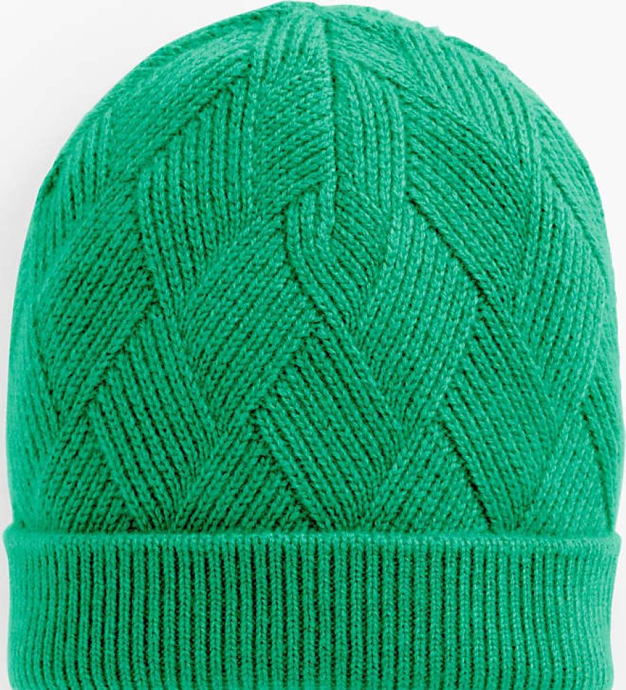 Donne Boden Cappelli Invernali | Berretto In Maglia Di Cashmere Basketweave - Verde Vischio - 001 Talbots