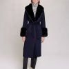 Donne Mackage Cappotti | Cappotto Da Donna In Lana Sintetica, Pelliccia Sintetica Double Face Per L'Autunno/Inverno, Taglia Cappotti-Donna-Xl, Colore Blu Scuro/Blu