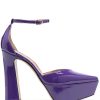 Donne Sergio Rossi Scarpe Con Plateau | Navasa 130Mm Decollete In Pelle Con Plateau - Donne - Pelle Di Vitello Verniciata/Pelle Di Vitello/Pelle Di Vitello - 38 - Viola