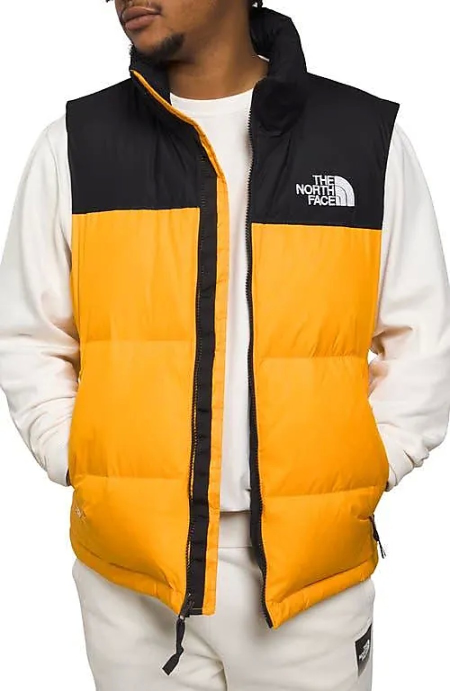 Uomini Moncler Gilet | Gilet Trapuntato Ripiegabile Nuptse 1996 In Summit Gold / Tnf Black Su Nordstrom, Taglia X-Large