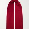 Uomini Ferragamo Sciarpe | Sciarpa In Cashmere Con Frange - Bordeaux - Taglia Unica