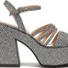 Donne Riforma Scarpe Con Plateau | Sandali Con Plateau Bulla Chibi Con Motivo Glitterato - Donna - Argento