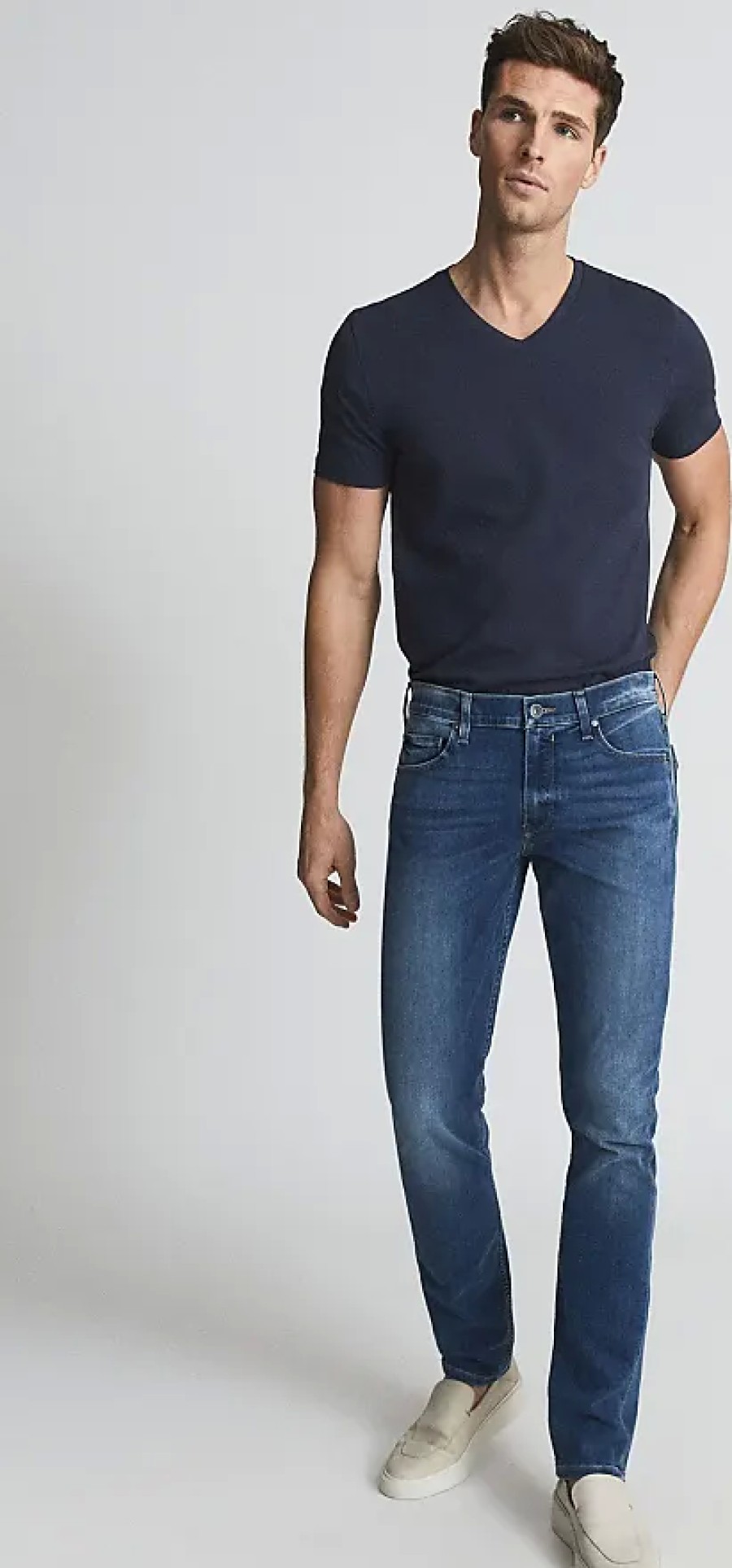 Uomini polo Ralph Lauren Jeans | Jeans Slim Fit Elasticizzati Lennox Paige Indaco Chiaro