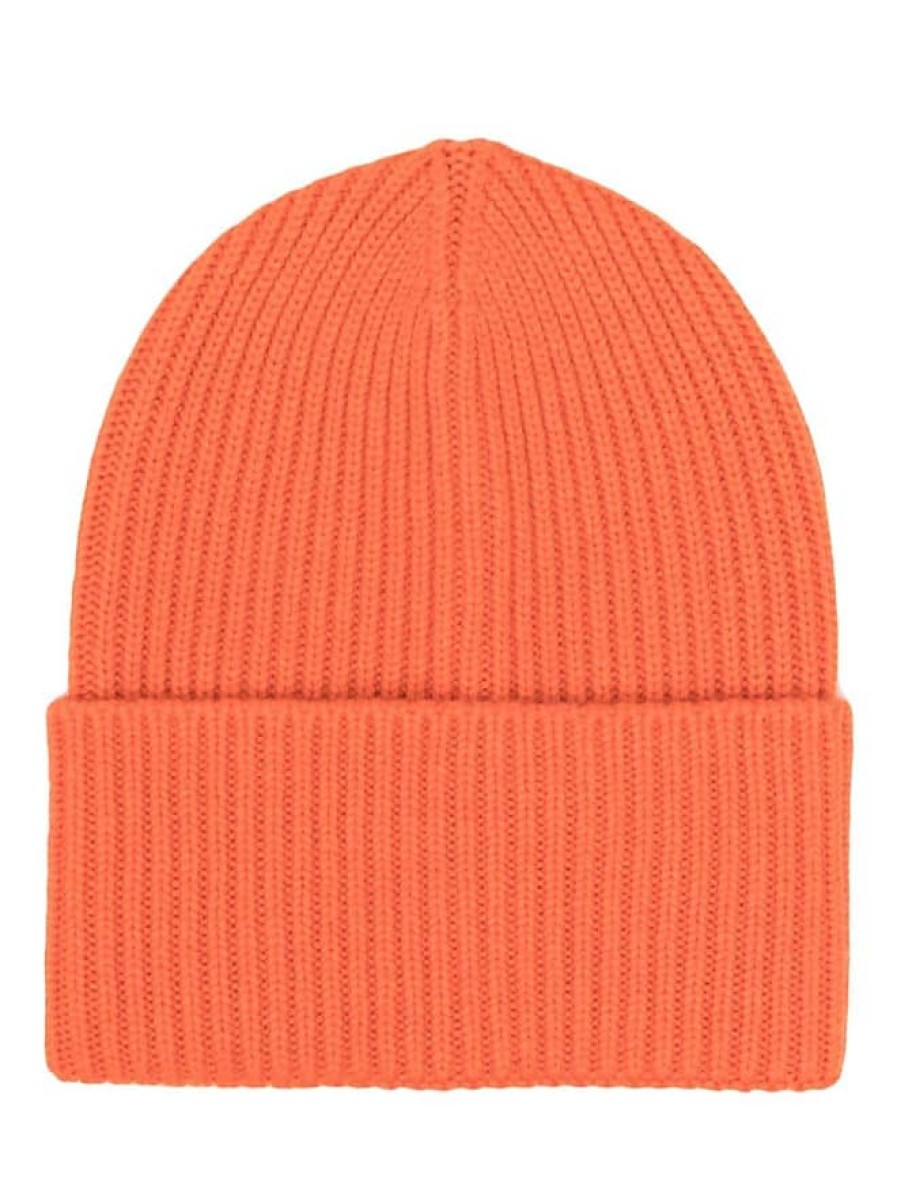 Donne Tesoro e legame Cappelli Invernali | Berretto In Cashmere A Coste - Donna - Cashmere - Taglia Unica - Arancione