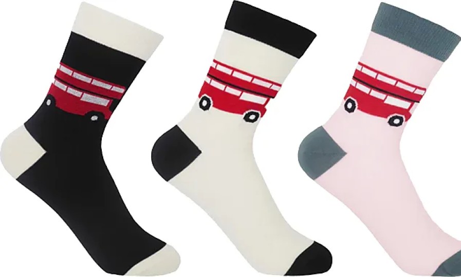 Uomini Peper Harrow Biancheria Intima | Pacchetto Da Donna London Bus: Nero, Crema E Rosa