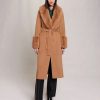 Donne Reiss Cappotti | Lana Da Donna, Cappotto Lungo Di Lana Per L'Autunno/Inverno, Taglia Cappotti-Donna-Xl, Colore Cammello / Marrone