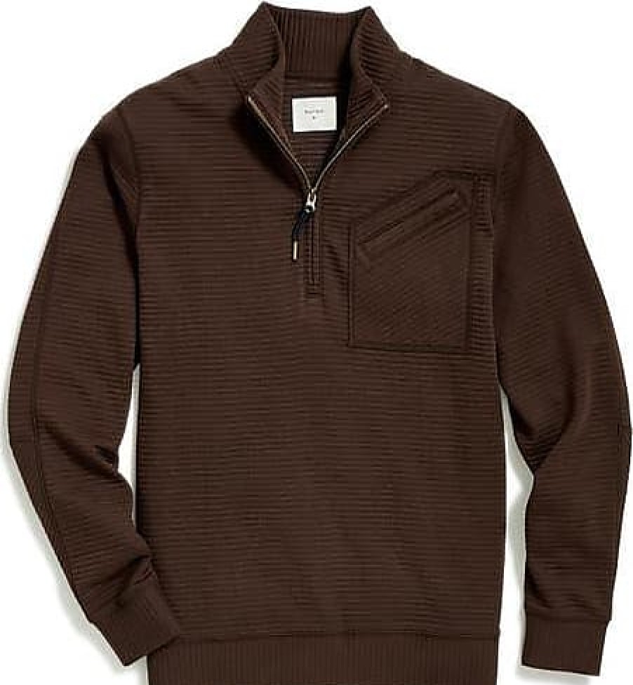 Uomini Barbour Maglioni | Pullover Con Mezza Zip A Doppia Maglia Color Cioccolato Presso Nordstrom, Taglia Xx-Large