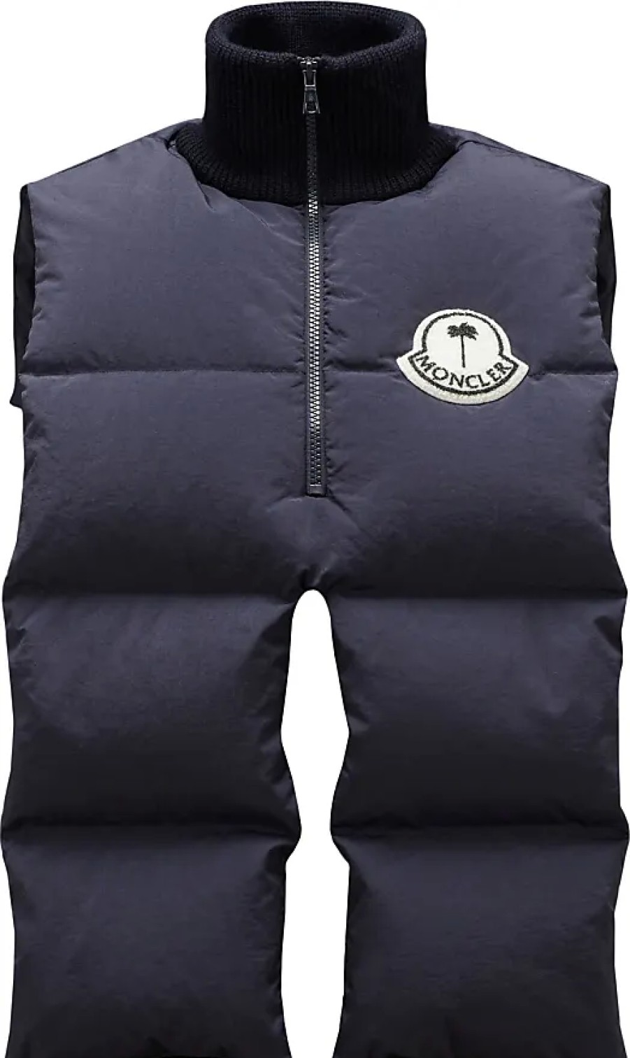 Donne Moncler Gilet | Gilet Imbottito In Piuma Con Inserto Blu. Taglia Unica