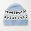 Donne Moncler Cappelli Invernali | Berretto In Cashmere Lech Fair Isle - Blu - Taglia Unica