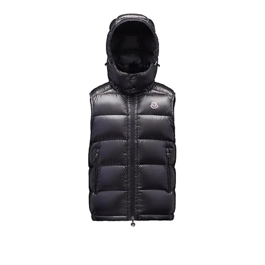 Uomini Moncler Gilet | Piumino Bormes Nero Taglia 1