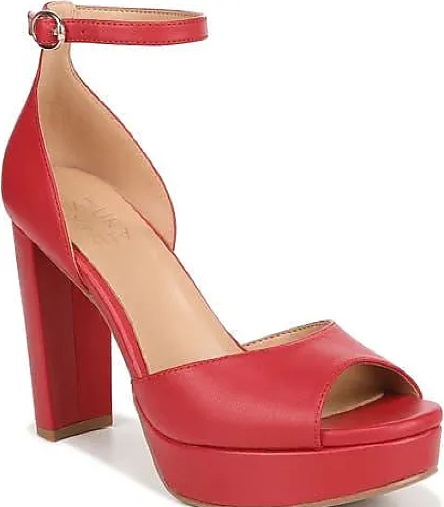 Donne Katy Perry Scarpe Con Plateau | Sandalo Con Plateau E Cinturino Alla Caviglia Melina In Pelle Rosso Cremisi A Nordstrom, Taglia 6