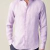 Uomini Ariete Camicie | Camicia Lino Portofino Lilla