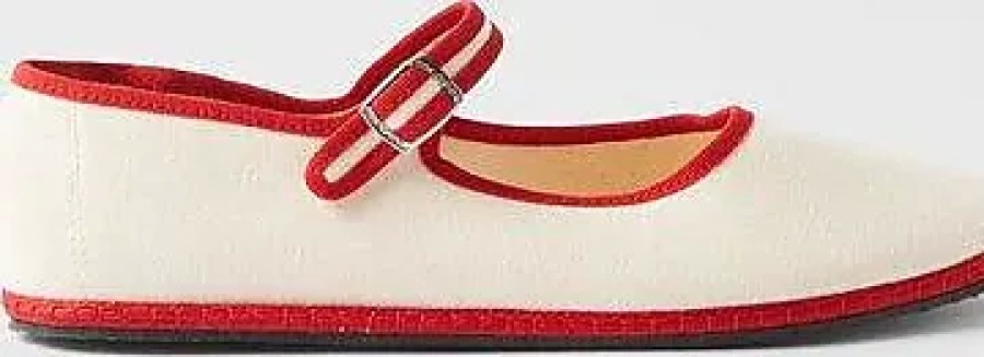 Donne Oca d'Oro Scarpe Estive | Scarpe Mary Jane In Tela Di Cotone - Donna - Crema