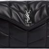 Donne San Lorenzo Borse | Pochette Puffer In Pelle Ysl-Plaque - Donna - Nera